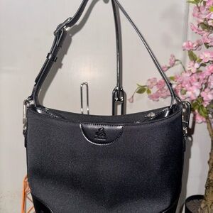 Joy Mangano Black Shoulder Bag with Adjustable Strap